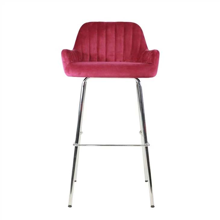 Modèn ergonomic janm metal twal kouvri Bar chèz pou manje maten