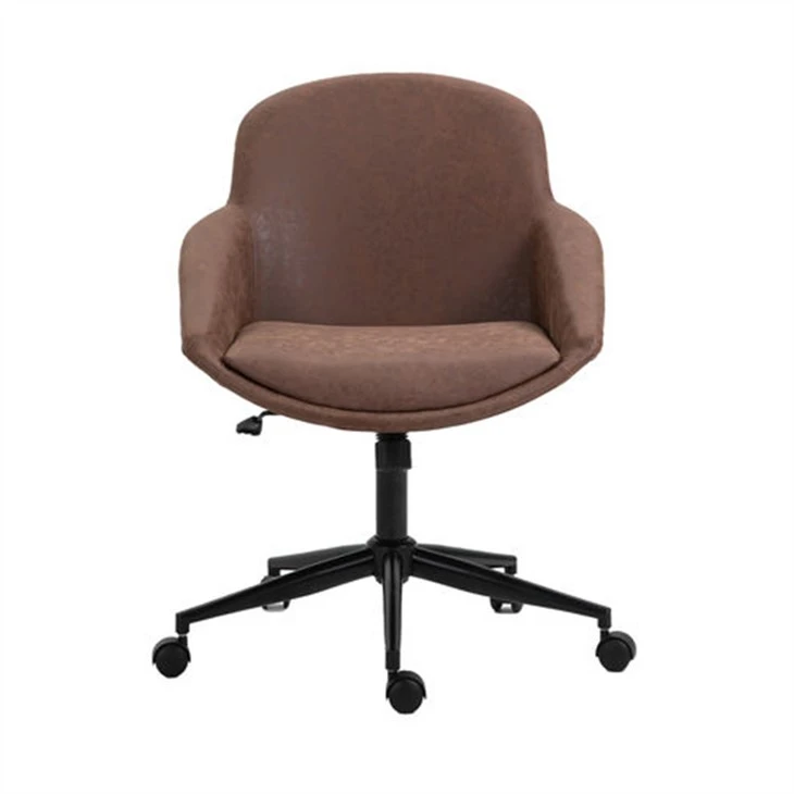Brown Faux Leather Kay biwo chèz