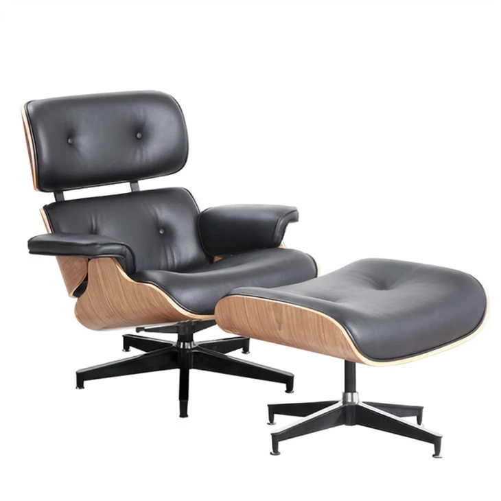 Mid Century modèn bra chèz ak Otoman