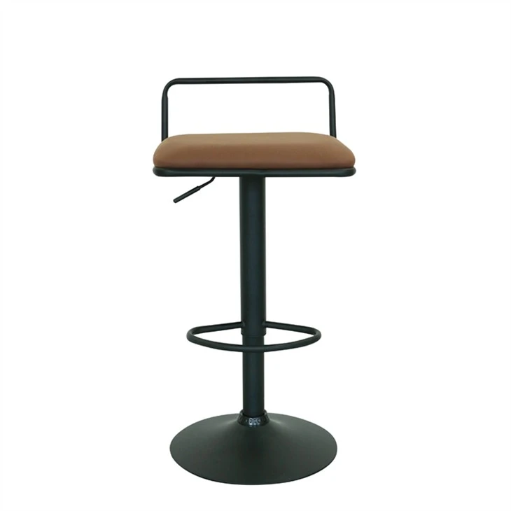 Wotè reglabl Barstool Kare chèz metal PU Swivel Bar chèz