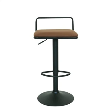 Wotè reglabl Barstool Kare chèz metal PU Swivel Bar chèz