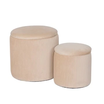 Depo Ottoman wonn velours poupou, abriko